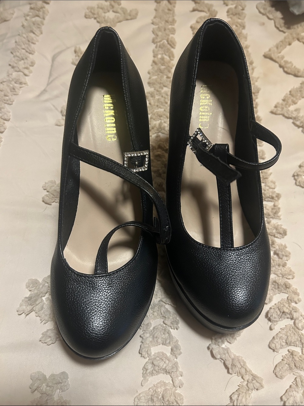 Women’s Black Platform Chunky Heel - Picture 2 of 3